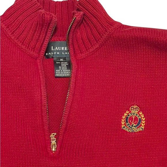 Lauren Ralph Lauren Women's Crimson Quarter Zip-Up Sweater - Picture 3 of 3